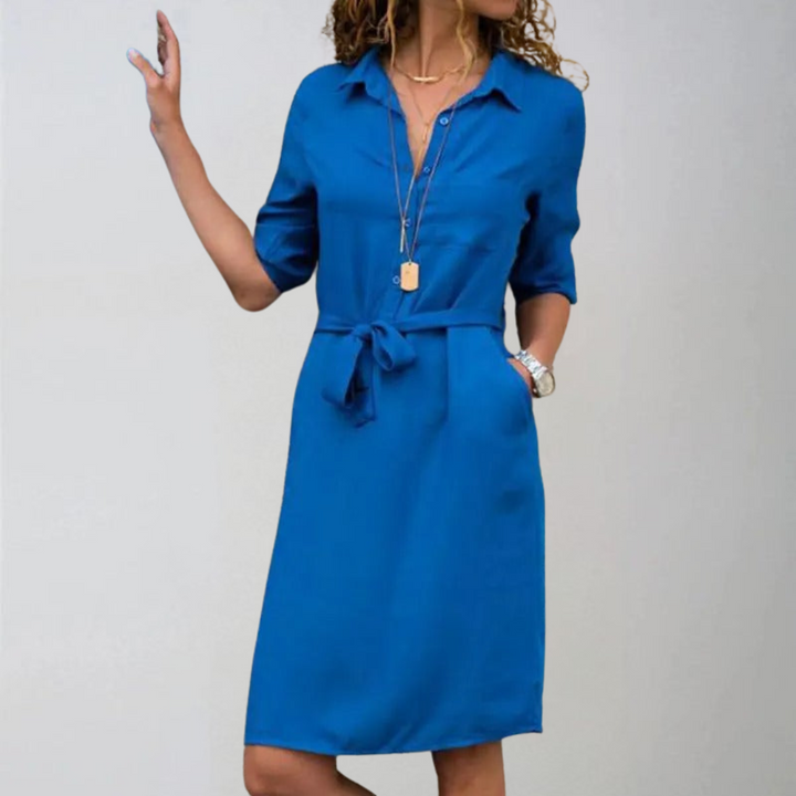 Karolína | Casual koszulowa sukienka o długości do kolan